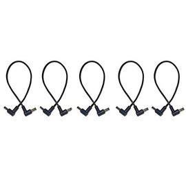 (5) Pack 1 Foot Right Angle DC Power 5.5mm x 2.1mm Patch Cables Wire Male to Male