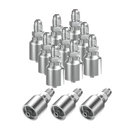 12PCS 3/8" JIC 37° Male Hydraulic Hose Fittings, Hydraulic Hose Crimp Fitting Ends for Air Hose Repair Kit