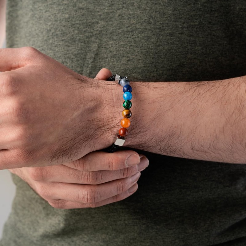 Omky Pulsera de 7 Chakras Hombre Mujer | Acero inoxidable