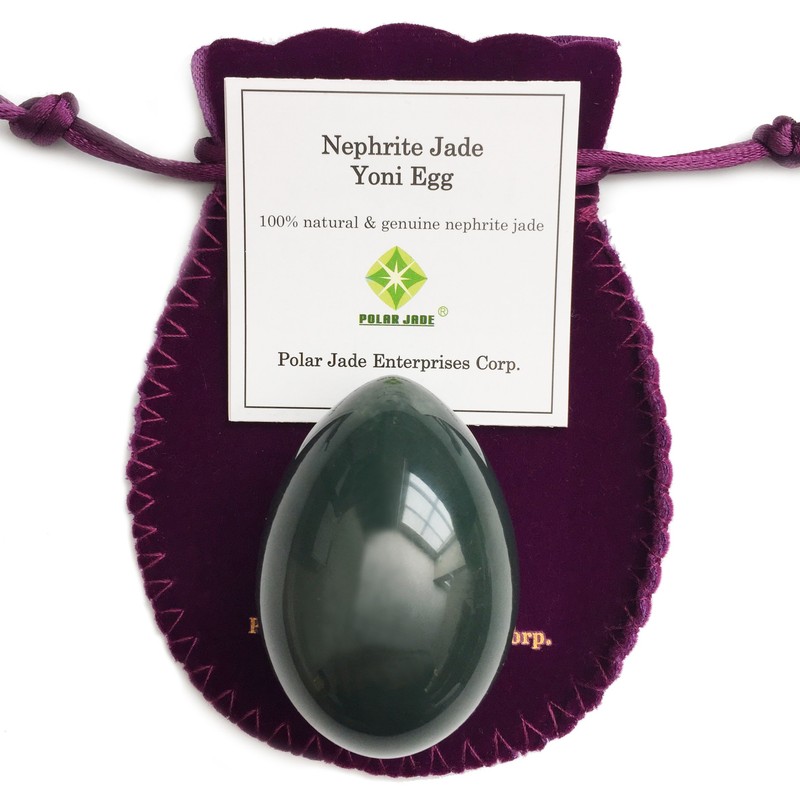 Polar Jade Undrilled Jade Egg Made of Nephrite Jade, for