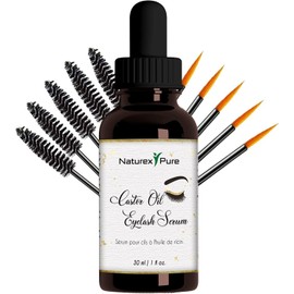 Castor Oil for Eyelashes –for Eyelashes and Eyebrows with Non-Sticky Formula - Castor Oil for Eyelashes Eyebrows by NaturexPure – 30ml