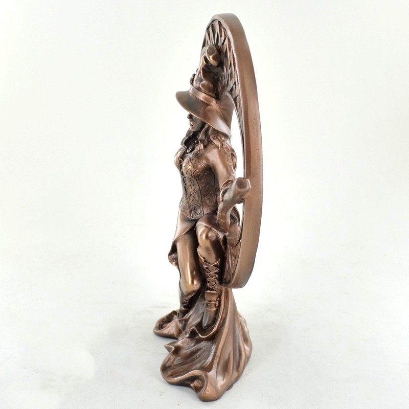 Fiesta Studios Witch with Celtic Moon, Bronze Ornament. H17cm