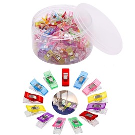 200 PCS Multipurpose Sewing Clips with a Bottle, Clips for Sewing, Quilting Clips for Fabric Sewing Binding Crafting, Assorted Bright Colors