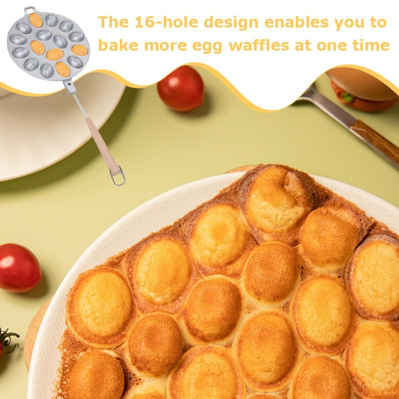 Cookie Presser,Walnut Cookie Baking Pan,Wood Handle Bakeware,Bakeware Mold,Egg Waffle Machine