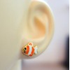 Fish Earrings 925 Sterling Silver with Gold Plating