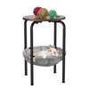 Memobarco End Table with Cat Hammock, Small Oval Side Table