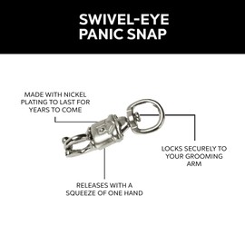 Groomers Helper® Swivel-Eye Panic Snap - Heavy Duty Pet Nickel Plated Quick Release Snap Hook for Grooming Loop