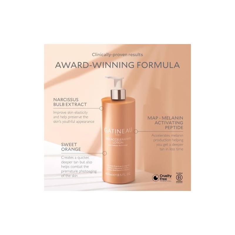 GATINEAU Tan Accelerating Lotion 200ml | Hydrating tanning booster for