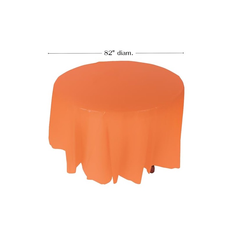Fun Express Orange Plastic Round TABLECOVER (82") - Party Supplies