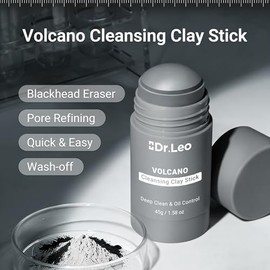 Mascarilla en Barra de Arcilla Volcánica con Caolín y Carbón, Limpieza Profunda de Poros, Control de Grasa, Elimina Puntos Negros con Ectoína y Aloe V