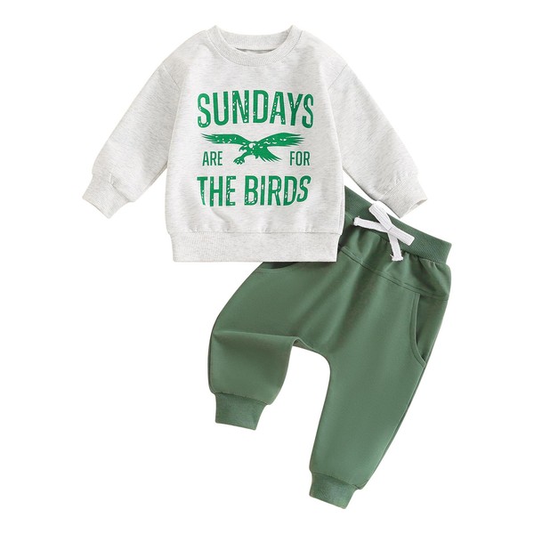 Toddler Baby Boy Football Outfit Sundays Are for The Birds