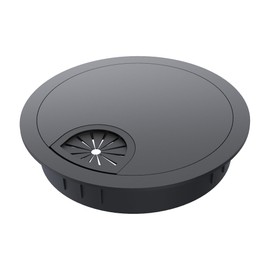 Skweawert Desk Grommet 2-1/8 Inch 53mm, Zinc Alloy Computer Desk Wire Hole Cover, Office Desktop Cord Cable Hole Metal Ring, Black