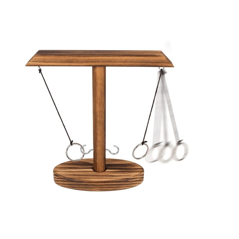 Out of the blue Wooden Drinking Game with Ring Throw,
