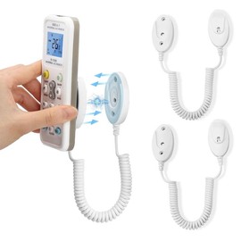 WALLFID Magnetic Remote Control Holders with Spring Ropes - Safely Secure Remotes & Small Items, Wall-Mount with Adhesive, Anti-Loss, Rapid Adsorption, Extendable Spring - Color: Black 43 inch