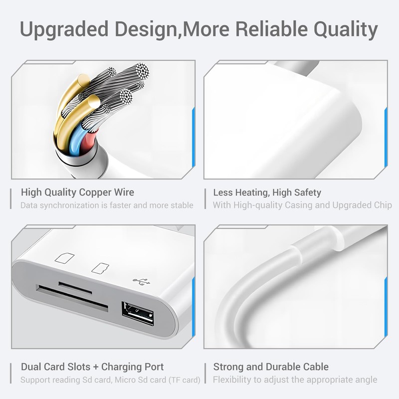 USB C SD Card Reader, 3-In-1 Micro SD Card Reader