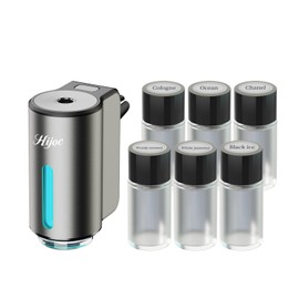 Hijoc Car Diffuser,Essential Oil Aroma Diffuser for Automobile – USB Rechargeable Scent Diffuser Smart Air Freshener with 6pcs Oil & Auto On/Off,Grey