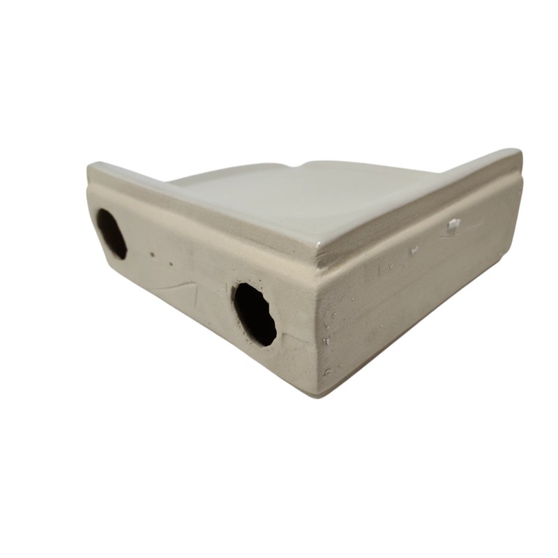 Almond Beige Almond Bone Ceramic Shower Corner Tray Soap Dish