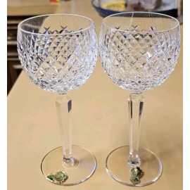 Waterford Vintage ~ Waterford Crystal ~ Alana Wine Hock Goblets Glasses ~ Ireland ~ 7.5"