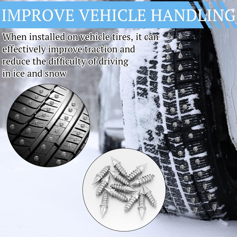 Shimeyao 100 Pcs 27 mm Tungsten Carbide Screw Tire Studs