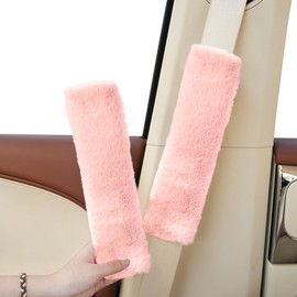 Seat Belt Covers, Set of 2 (Simulates Rabbit Hair), Seat Belt Pad, Car Supplies, Protects Your Shoulder & Neck, Seat Belt Supplies, Shoulder Pad Cushion, Soft, Reduces Pressure, For Children & Adults