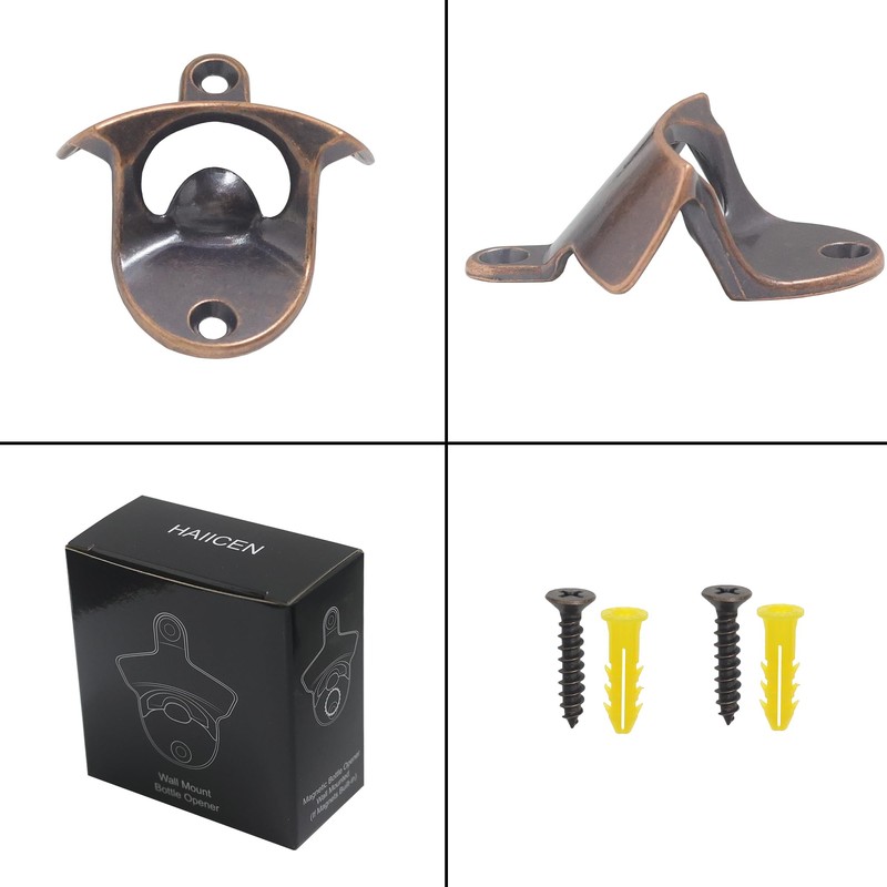 HAIICEN Rustic Magnetic Beer Bottle Opener Wall Mount Soda Cap