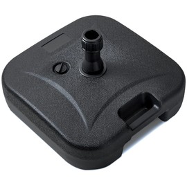 VECELO Square Patio Umbrella Base/Stand Outdoor, Heavy Duty, Easy-Fill Spouts for Water/Sand for Garden, Backyard and Poolside, Black