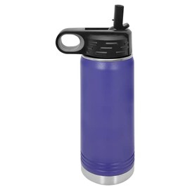 Polar Camel 20 oz Stainless Steel Water Bottle with Flip Top Lid and Straw (Purple)