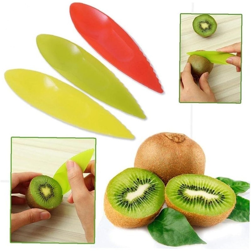 3 Pcs Slicer Kiwi Plastic Fruit Digging Spoon Divider Kitchen