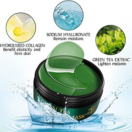Mascarillas debajo de los ojos,colágeno para ojos,parches de té verde para ojos hinchados 60 piezas,para ojeras e hinchazón,mascarilla hidratante para ojos cuidado de la piel