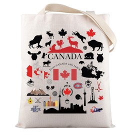 VAMSII Canada Travel Gifts Canada Tote Bag Canadian Gift Canada Trip Souvenir Gift Canada Maple Leaf Gift Vacation Gift  (Canada Tote)
