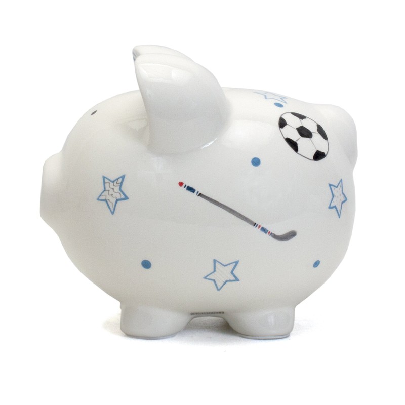 Child to Cherish Ceramic Piggy Bank for Boys, Sports Star