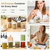 NETANY 6-pack 16oz Glass jars with Airtight Lids, Overnight Oats