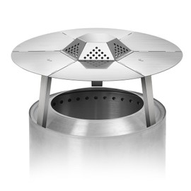 AGEDNE Fire Pit Heat Deflector for Solo Stove Bonfire 19.5", 304 Stainless Steel Portable Heat Diffuser with Handle&Leg Accessory for Bonfire Captures Redirects Warmth for Solo Stove Accessories.