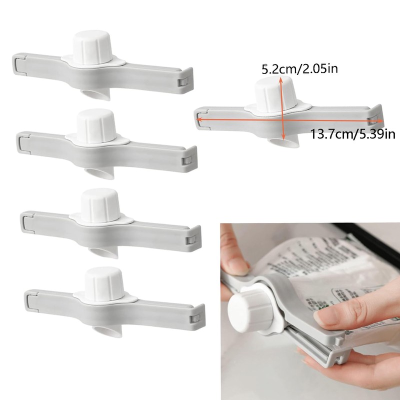 Taicols Bag Sealing Clips, 5 Pcs Reusable Plastic Food Clips