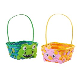Fun Express Dinosaur Easter Basket Decorating Craft Kit - Makes 12