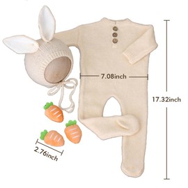 CUTEBBPHOTO Newborn Baby Photography Bodysuits Outfits Boy Girl Infant Photo Crochet Romper Knitted Outfit (bunny5)