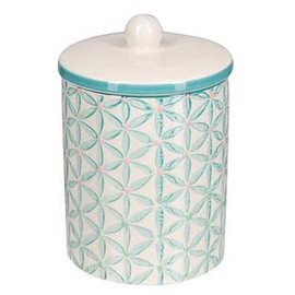 Tranquillo Stella Lid Tin with Turquoise Retro Pattern