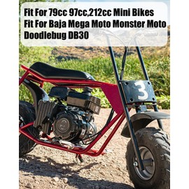 Mini Bike Left Hydraulic Brake Caliper System with 180mm Disc Rotor & Throttle Cable Grips, Fit for Predator 79cc 97cc 2.8HP Baja DoodleBug DB30 Blitz Dirt Mini Moto, Red
