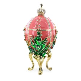 BestPysanky 1898 Lilies of The Valley Royal Imperial Easter Egg 6.25 Inches