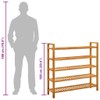 vidaXL Rustic Solid Oak Shoe Rack With 5 Free Standing