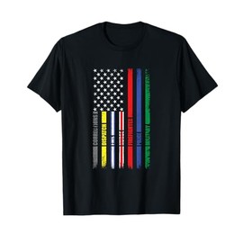 First Responder American Flag EMS POLICE NURSE MILATARY FIRE T-Shirt