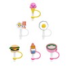 MOXLLERY 6Pcs Silicone Straw Covers Cap, Eco-Friendly, Unique Design, Reusable,