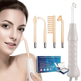 Aparato de Alta Frecuencia Facial 4 Electrodos Neón - Radiofrecuencia Facial Portátil, Ayuda a Reducir Poros, Acné e Imperfecciones, Aparatología...  