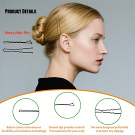 300pcs Hair Pin Set with 2 Sizes of Black Bobby Pins, Styling Hair Pins, and Transparent Hairs Bands, Durable Metal U Pins, Secure Hold, Multi-Occasion Versatile Accessories Use for Women & Girls