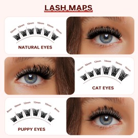 JOLIETIFY Lash Extension Kit, Dense Volume, D Curl Faux Mink 8-18mm Clusters, Bold Full Look, Thick & Fluffy, Reusable with Waterproof Bond & Seal, Tweezers & Remover, Easy to Apply for Beginners