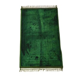 Prayer Rug Muslim Mat Islamic - Thick Large Padded Sajadah for Kids Men Women Sole Prayer Rug Soft Luxury Great for Knees and Forehead (Green)