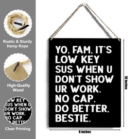 Funny Math Classroom Decor, Male Math Teacher Gifts for Male Teachers, Algebra Geometry Class Decor, Classroom Theme Door Wall Hanging Decorations, Middle High Show Your Work Wood Sign