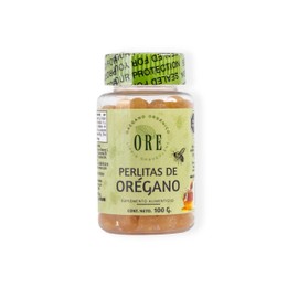 ORE Perlitas de Miel con Orégano 100 g | Con Propóleo, Eucalipto, Gordolobo y Sauco | Suplemento Alimenticio | Presentación en Perlitas