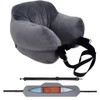 Stuffable Travel Pillowcase U-Shaped Neck Pillow with Adjustable Strap, Washable