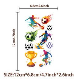10 Sheets Soccer Temporary Tattoos for Teens - Football Sports Themed Fake Tattoo Stickers, Birthday Party Favors & Decorations (Soccer)